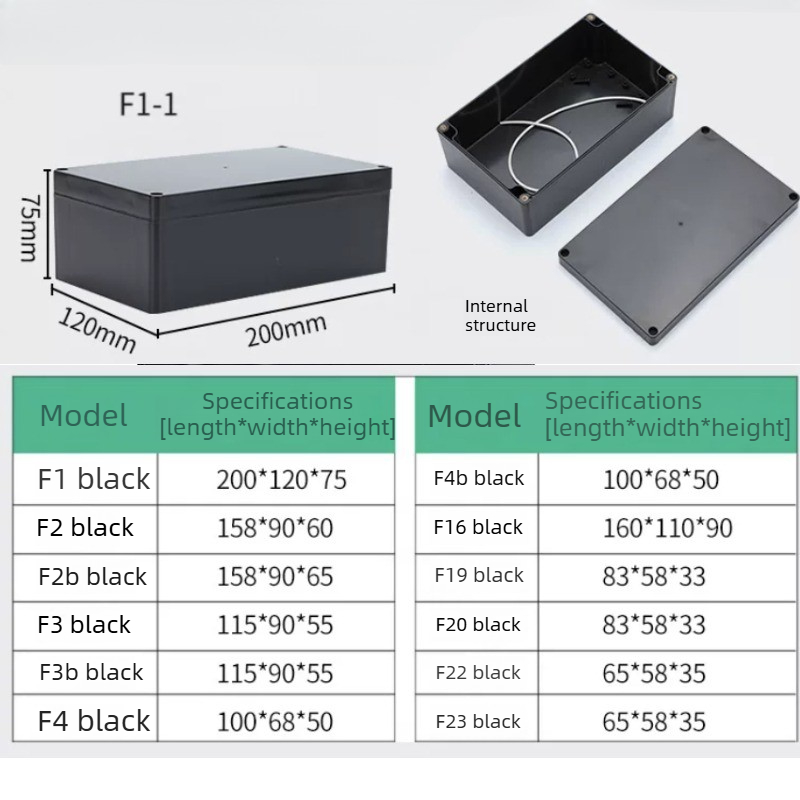 Type F Black Waterproof Juncti - đánh giá và giá Outdoor Power Supply Box