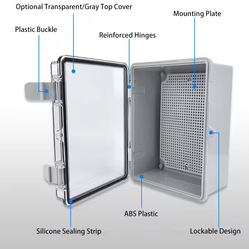IP66 Waterproof Grey/Transpare - đánh giá và giá Outdoor Power Supply Box